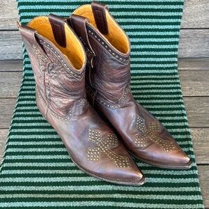 Old Gringo Brown Cross Studded Heeled Boots